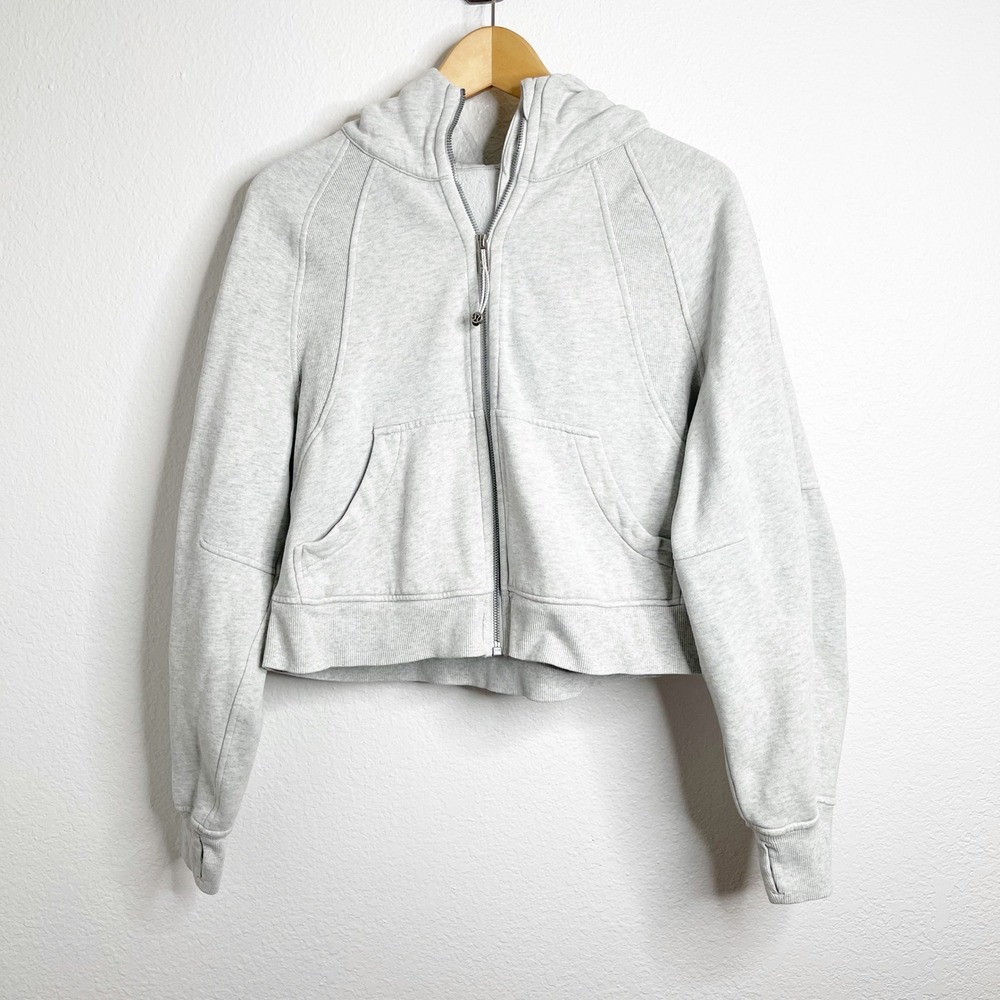 Lululemon Scuba Oversized Full Zip Hoodie Heathered Core Light Grey XS/S